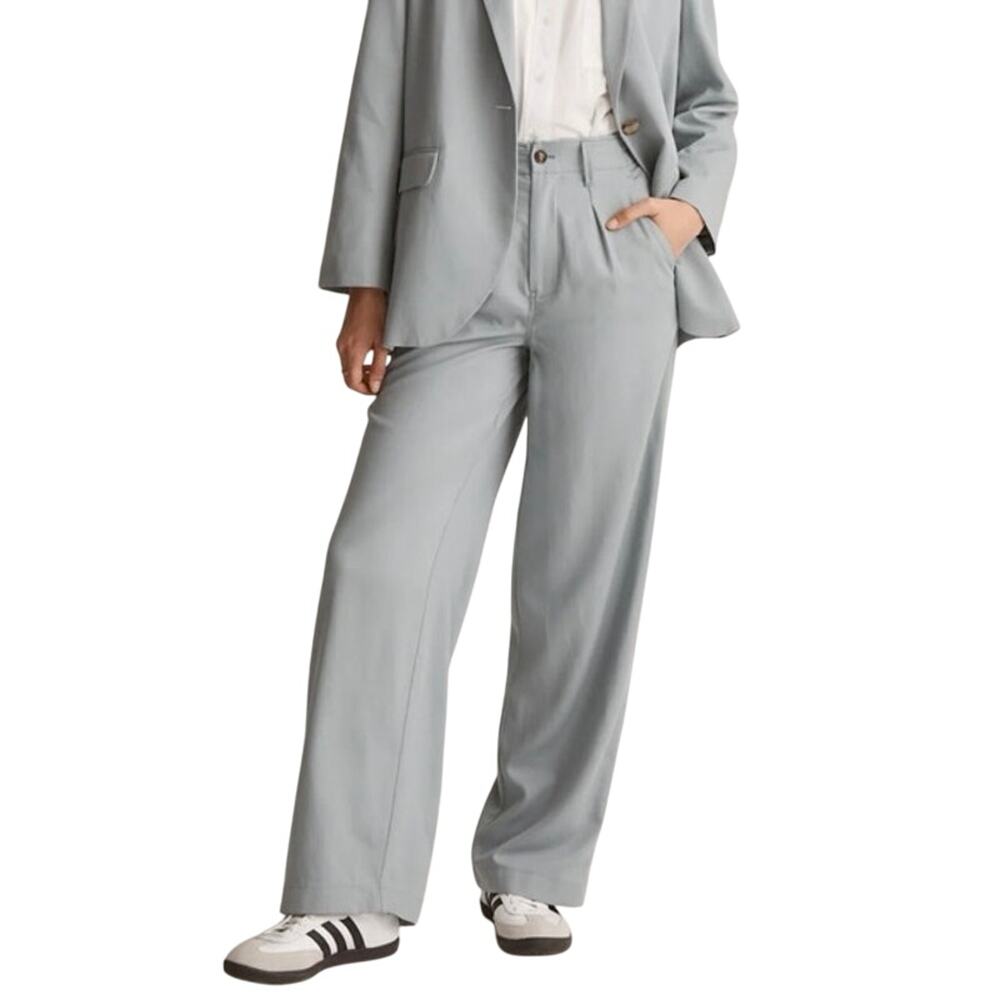 Madewell Light Gray Wide-Leg Trousers
